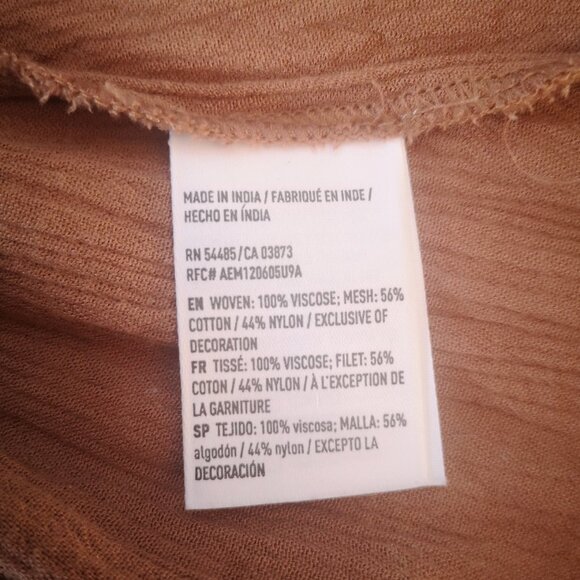 2 / $30.00 - American Eagle Outfitters Ladies Rust Size Medium Boho Blouse - Picture 9 of 10